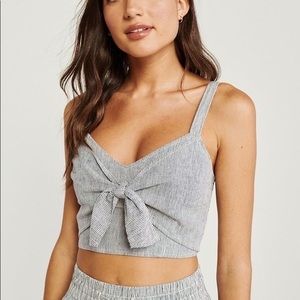 A&F Linen Blend Crop Top